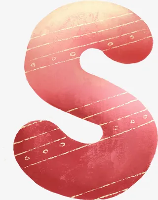 手绘粉色纹理字母免抠