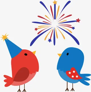 看烟火的喜鹊免抠