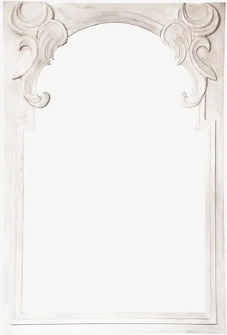 白色石头立体镜边框免抠