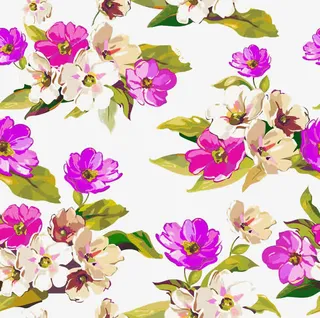 彩色手绘花叶免扣素材免抠