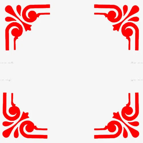 红色边框图案免抠