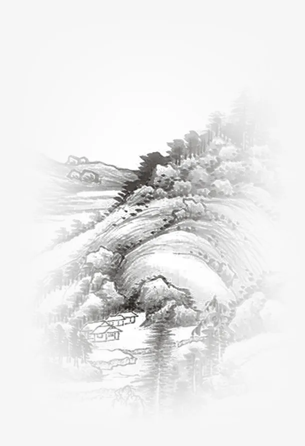 中国风的山水图免抠