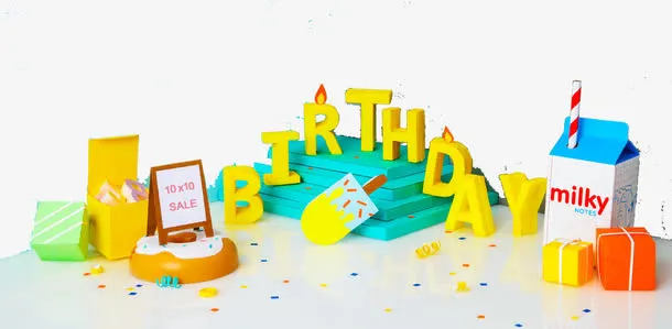 生日快乐艺术字免抠