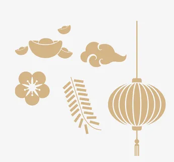 春节金色元素免抠