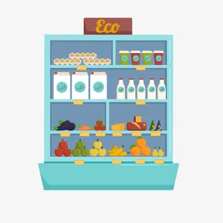 矢量食物柜台免抠