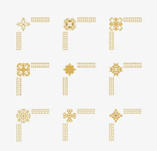 卡通花边设计矢量素材免抠