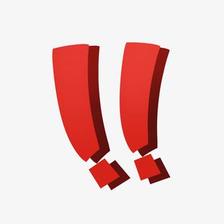 大红色醒目立体感叹号符号免抠