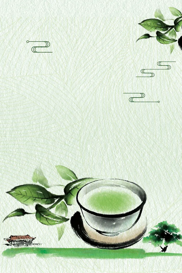 中国风传统茶文化海报背景素材高清