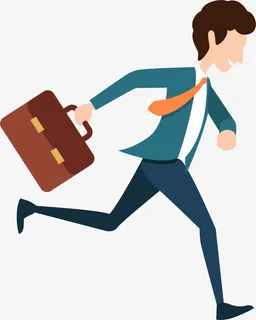 快速奔跑的男人插画免抠