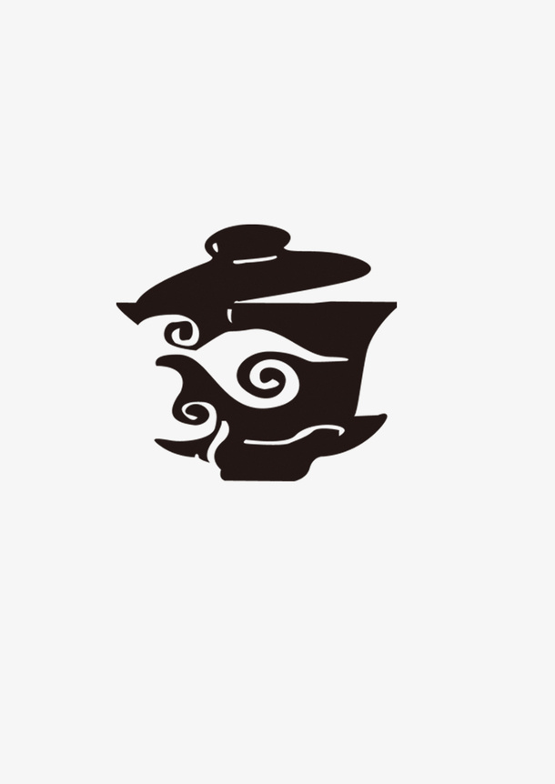 水墨茶杯免抠