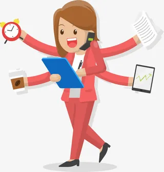 三头六臂的商务白领免抠