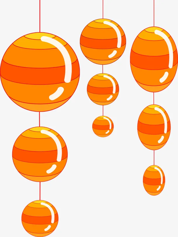 手绘中秋灯笼插画免抠