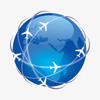 飞机环绕地球免抠