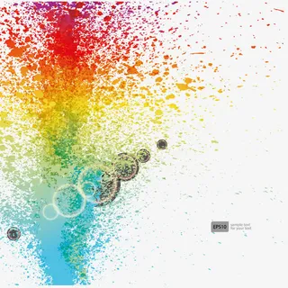 时尚喷溅背景设计矢量素材免抠漂浮彩带元素