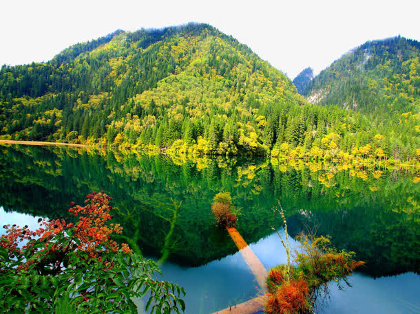 九寨沟风景摄影免抠背景摄影风景元素