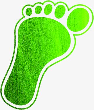 绿色草地脚印鞋子广告免抠