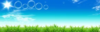 蓝天草地banner背景高清