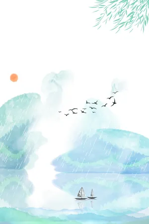 清新淡雅古风背景6