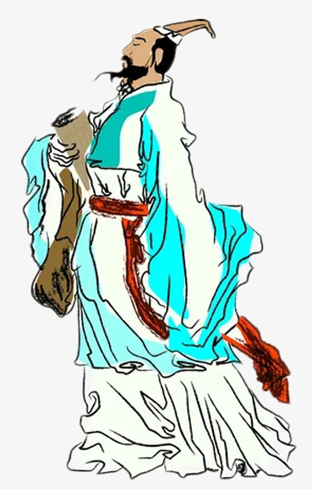 端午屈原人物免抠