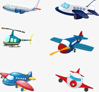 矢量手绘飞机免抠