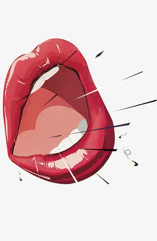 张开大口的说话免抠