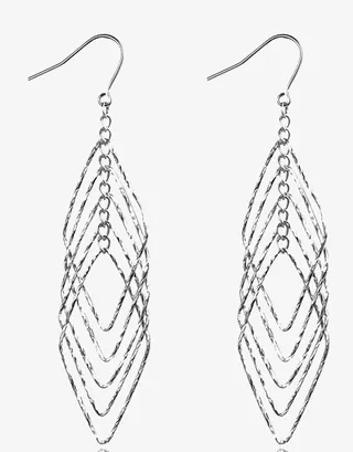 银叶子线圈圈夸张流苏耳环免抠