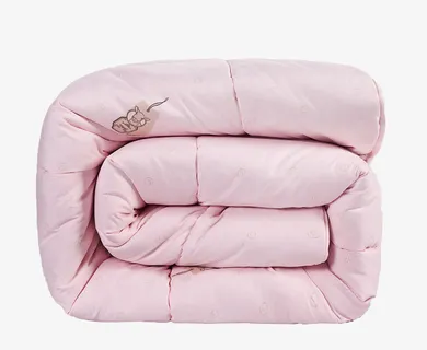 粉红色整齐棉花被子免抠