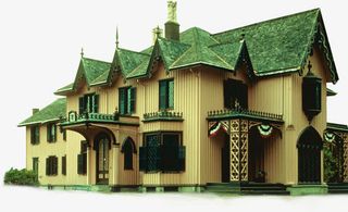 绿色春天建筑风景免抠