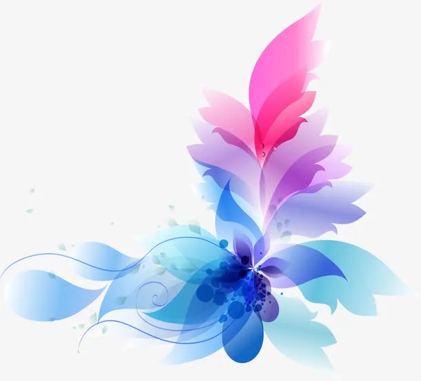 彩色炫彩时尚花纹设计免抠