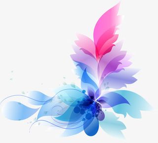 彩色炫彩时尚花纹设计免抠