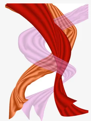 彩色飘带纠缠免抠