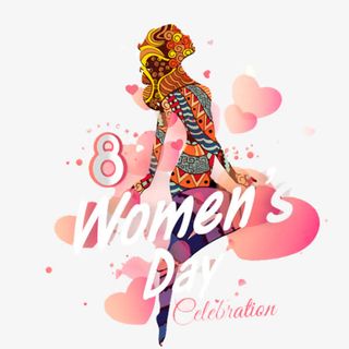 38妇女节人物彩绘免抠
