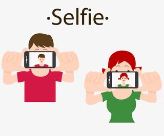 自拍人物设计矢量素材免抠