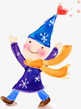 拥抱姿势卡通雪人免抠