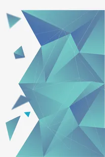 蓝色商务低多边形免抠