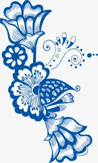 矢量青花瓷花纹免抠 矢量青花瓷花纹免抠
