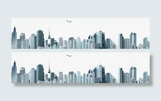 一排排高楼大厦背景素材