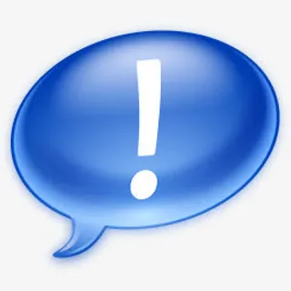 感叹号蓝色底纹免抠