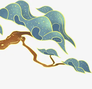 手绘古风植物树免抠