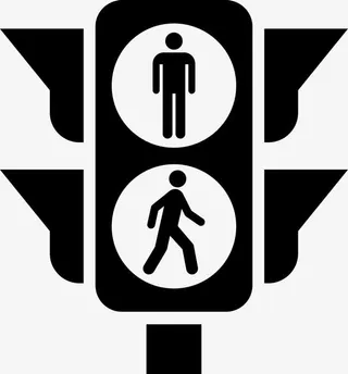 手绘红绿灯行人图标素材免抠