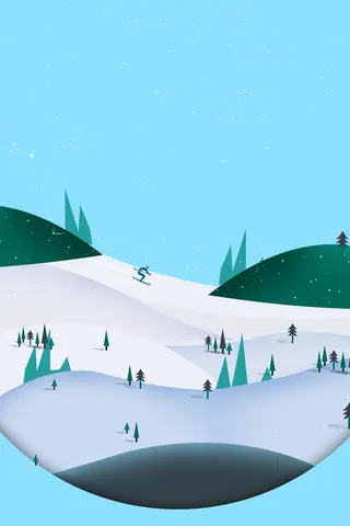 扁平唯美冬天雪景PSD分层高清