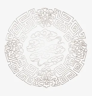 祥云花纹圆免抠