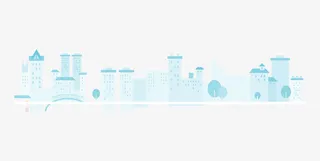 蓝色城市素材免抠