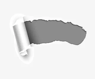 手绘立体破纸免抠