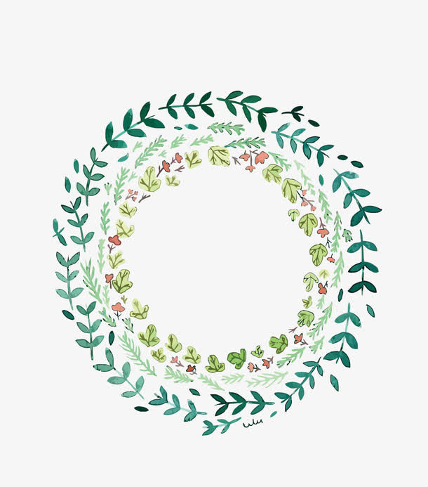 矢量花草边框免抠