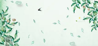 二十四节气春分小清新绿色上新banner高清文艺清新背景