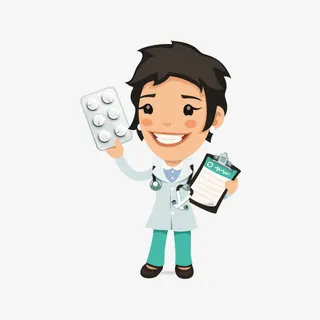 手绘卡通人物女医生免抠