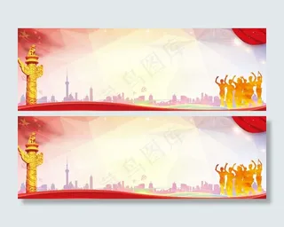 广场舞 气球 社区活动展板背景素材高清