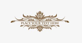 金色简单欧美花纹素材免抠