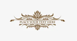 金色简单欧美花纹素材免抠